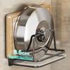 Wall Mounted Pot Lid Holder with Tray Punch Free Pot Cover Drain Rack  Storage Rack