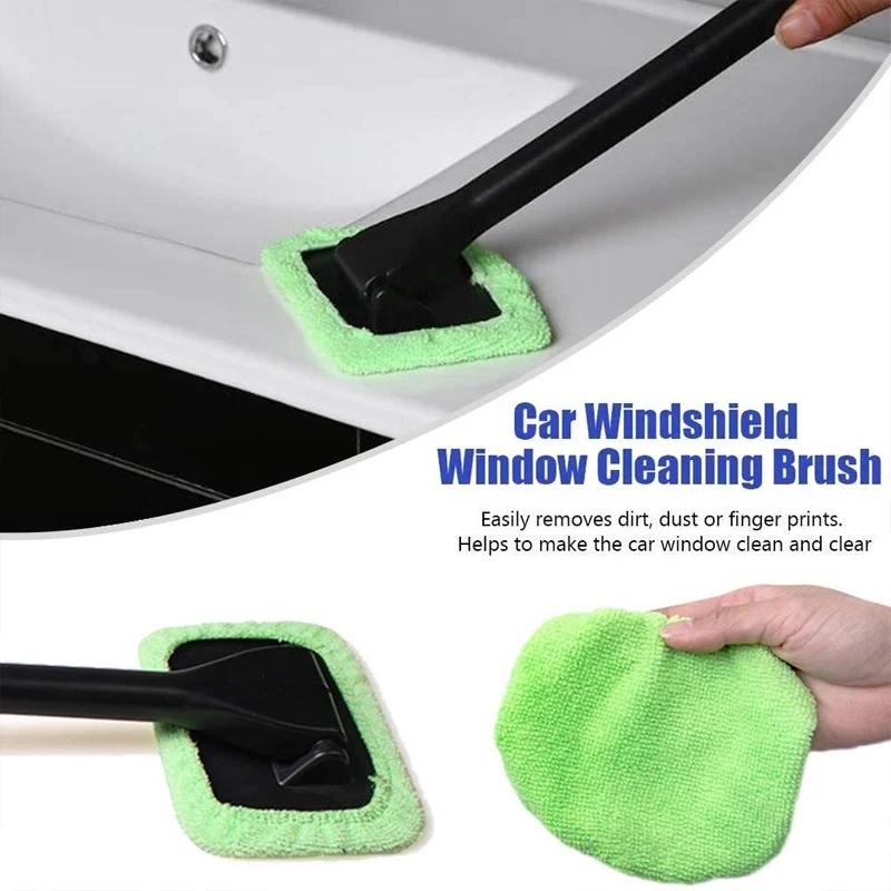 Car Window Cleaner Brush Kit Windshield Wiper Microfiber Wiper Cleaner Cleaning Brush Auto Cleaning Wash Tool Long Handle