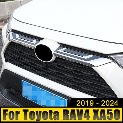 Toyota RAV4 XA50 2019-2021 2022 2023 2024 Hibrit ABS Ön Tampon Izgara Izgaraları Şerit Trimler Kapak Çıkartmaları İçin Araba Aksesuarları
