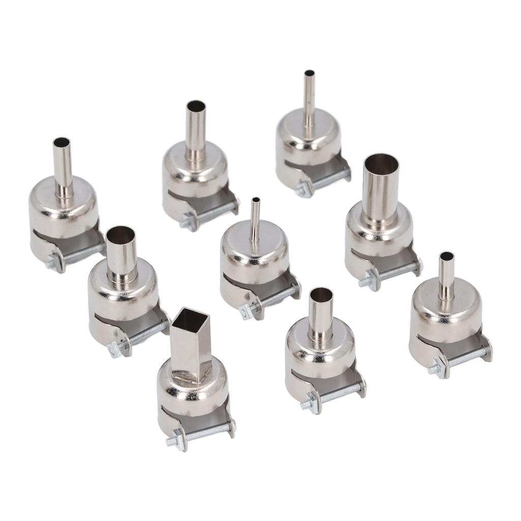 9PCS Set Heat Gun Nozzle Kit 3‑12mm Stainless Steel Hot  Soldering Heat Gun Nozzle