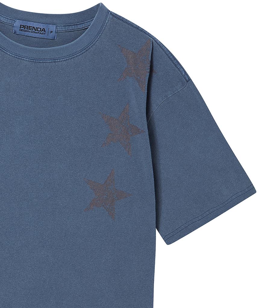 PRENDA Three Star Pigment Short Sleeve Navy