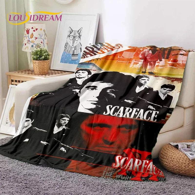 Scarface Tony 3D Printing Movie Soft Flannel Blanket for Beds Bedroom Sofa Picnic,Throw Blanket for Cover Outdoors Leisure Gift