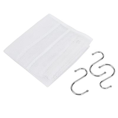 Organisateur Suspendu en Maille pour Bain Douche Grand Caddy de Douche Accessoires de Salle de Bain (Crochet en forme de S)