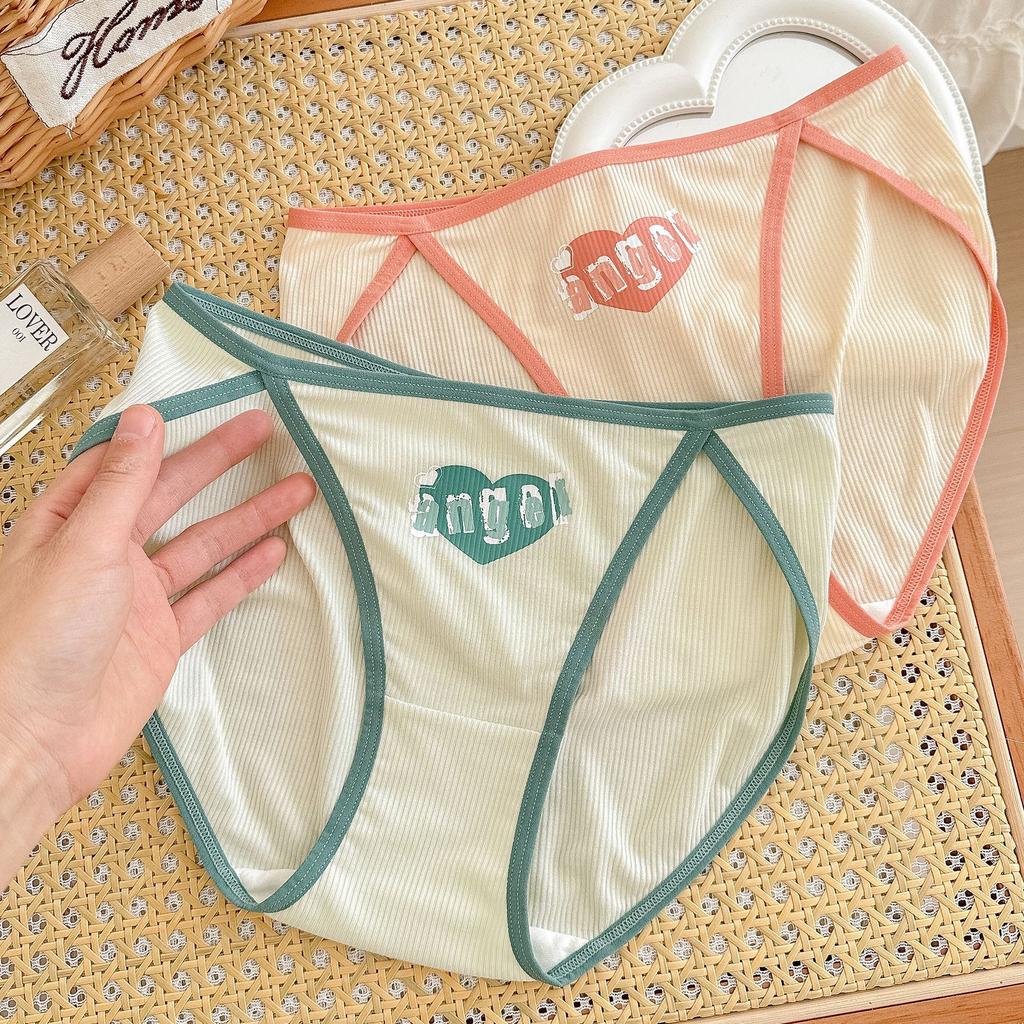 Damska Antybakteryjna Dziewczęca Bielizna Seksowne Majtki z Wysokim Rozcięciem Oddychający Krocze Słodkie Czyste Pragnienie Majtki