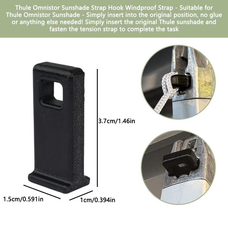 2 Pezzi Ganci con Cinghia Antivento per Tettoia per Thule Omnistor, Accessori per Caravan, Camper, Semplicemente Inserire