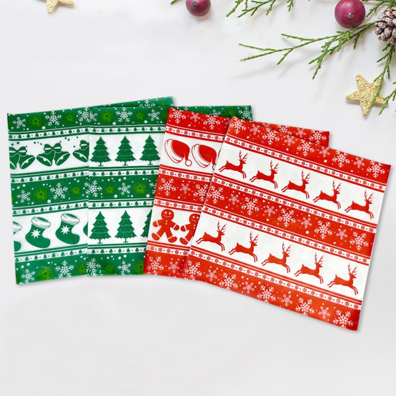 100PCS Christmas Food Parchment Paper Greaseproof Paper Holiday Burger Wrapping Sheets Festive Sandwich Packaging Paper 30x30cm