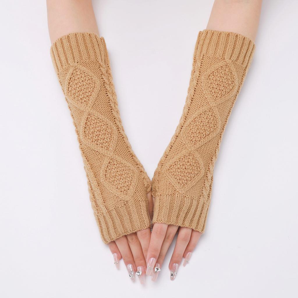 Botvotee Sleeves for Women Arm Warmers Y2k Accessories Fingerless Gloves Long Sleeves Knit Winter White Black Fashion Oversleeve