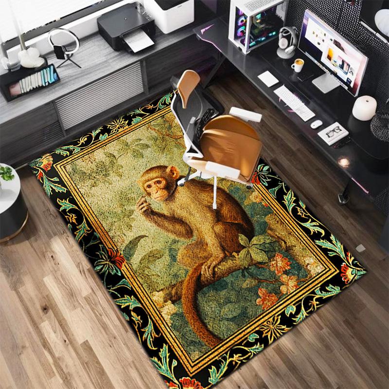 Black Cat Floral Garden Carpet Is Suitable For Living Room And Bedroom Doormats Office Balcony Decorative Carpet A11