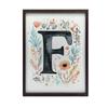 Plakat "F" Z Kolorowymi Kwiatami Plakat "F" Z Kolorowymi Kwiatami, 50X70 Cm, Rama Drewniana Jasny Dąb, Papier Matowy 230 Gsm