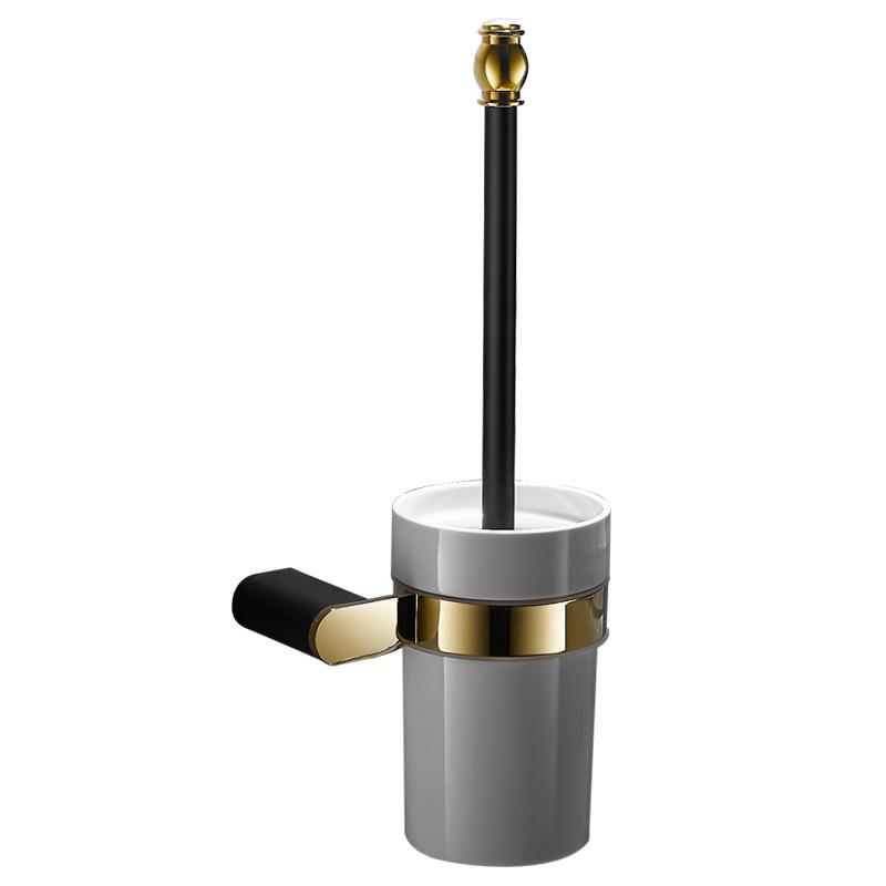 Brass Bathroom Toilet Brush Set Gold Black Toilet Brush Holder Wall mounted Bathroom Cleaning Brush Household Floor Cleaning