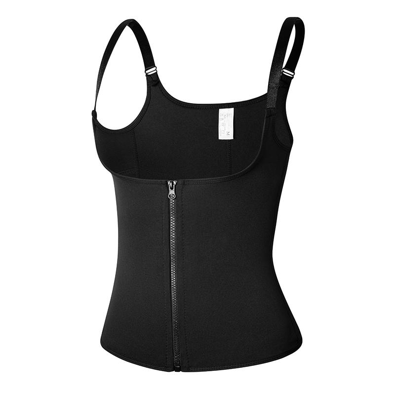 Waist Trainer Vest for Women Zipper Corset Body Shaper Tummy Control Cincher Tank Top Compression Shirt with Adjustable Straps