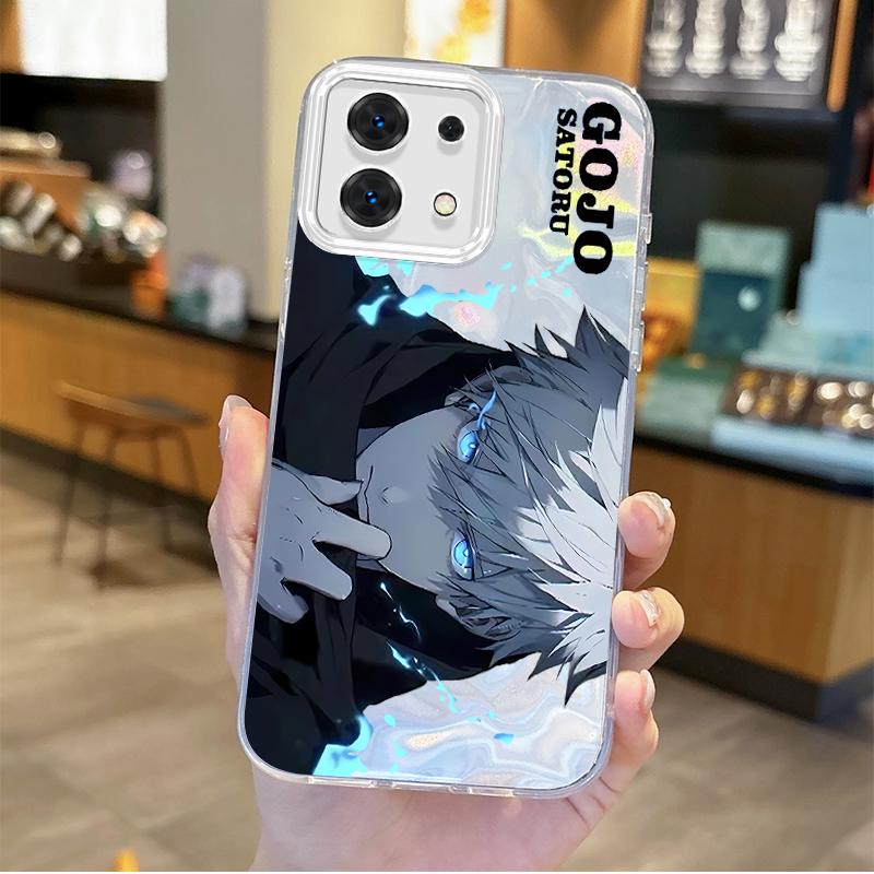 Jujutsu Kaisen Satoru Gojo Anime Farbverlauf Handyhülle für Redmi Note13 12 11 10 9 ProPlus 13C 12C 10C 9C A2 A1 Harte rutschfeste Hülle