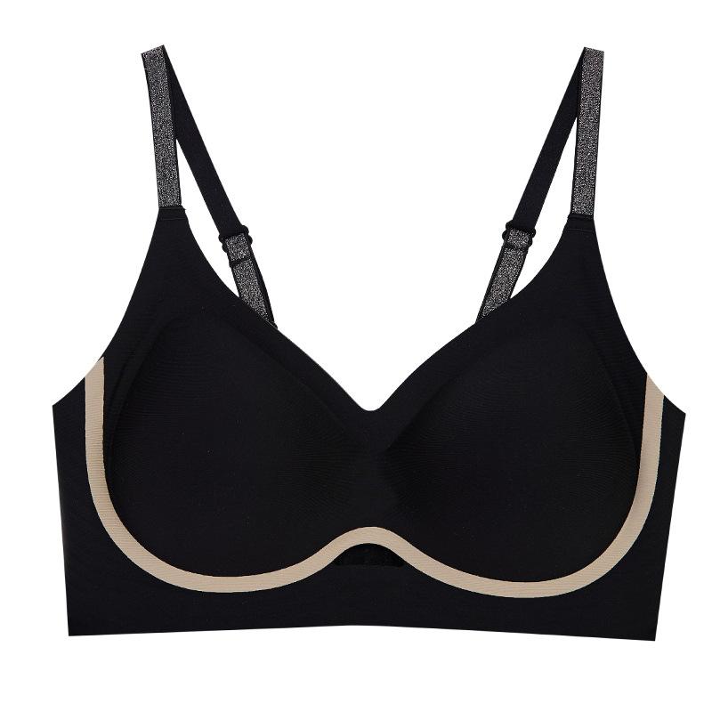 

Spring and summer seamless soft support jelly smooth surface gathering comfortable breast anti-sagging bra cover M/75 чёрный