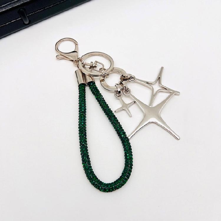Stylish Star Keychain Decoration With Rhinestones Sturdy Rope Aloy for Elegant Designs In Your Daily Use Items