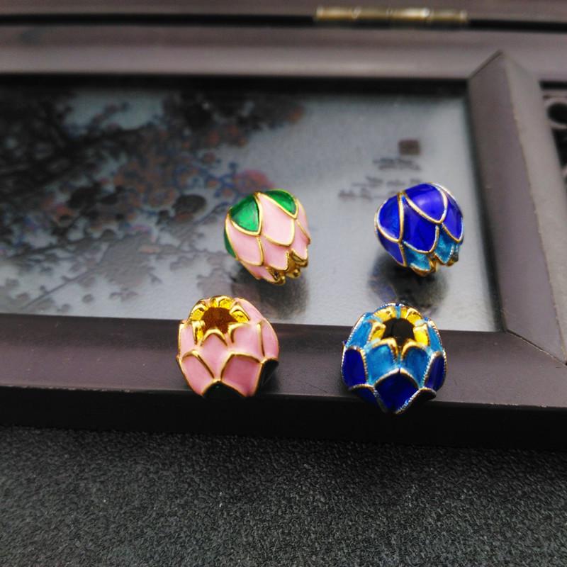 Cloisonné Lotusové Distanční Korálky - Čistá Měď Smalt DIY Šperkařské Materiály