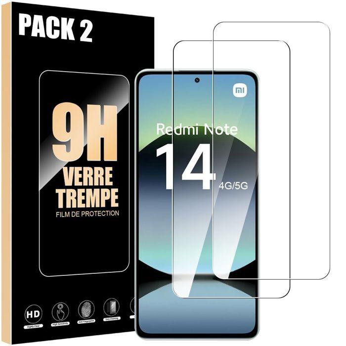 Protecteur d'écran - E.F.Connection - Redmi Note 14 - Verre Trempé - Lot de 2 - Résistant aux Rayures