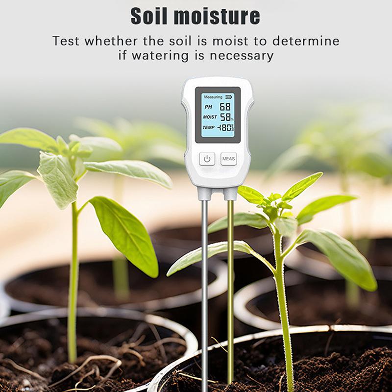 3 In 1 Digital Lcd Soil Meter Temperature Humidity Ph Meter With Backlight Plant Measuring Instrument For Flower Plants Garden