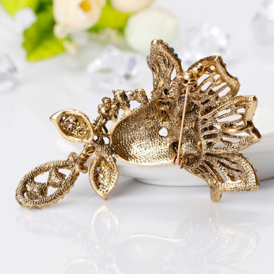 Fashion Multicolor Rhinestone Flower Brooch Pin Lady Dress Scarf Bag Accessory