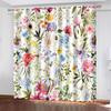 2 Pcs Leaves And Flowers Print Curtains,Suitable For Bedroom,Living Room Kitchen Decoration,Home Decoration,Window Decoration