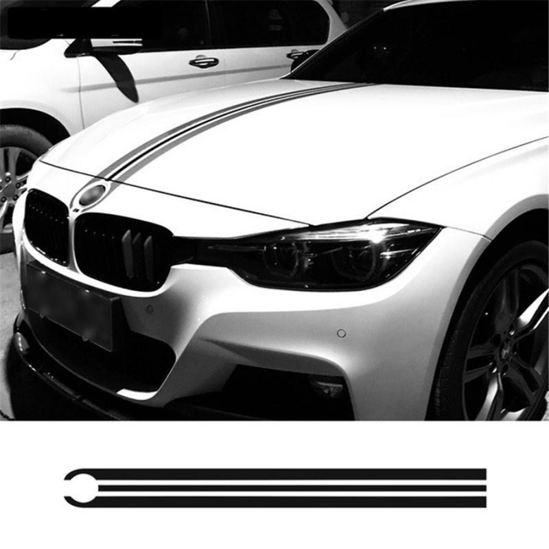 New 130X12.1CM Car Hood Racing Stripes Lines Decals Stickers for BMW Mercedes Benz