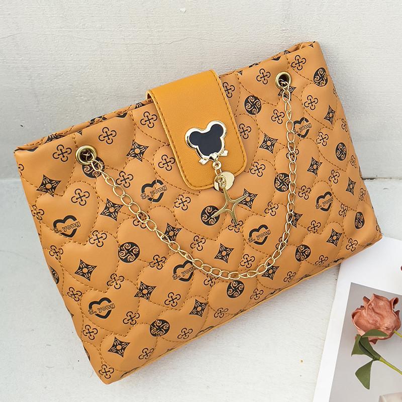 Chic Floral Chain Crossbody Bag Ladies Embroidered Tote Bag 2023 New Handbag жёлтый