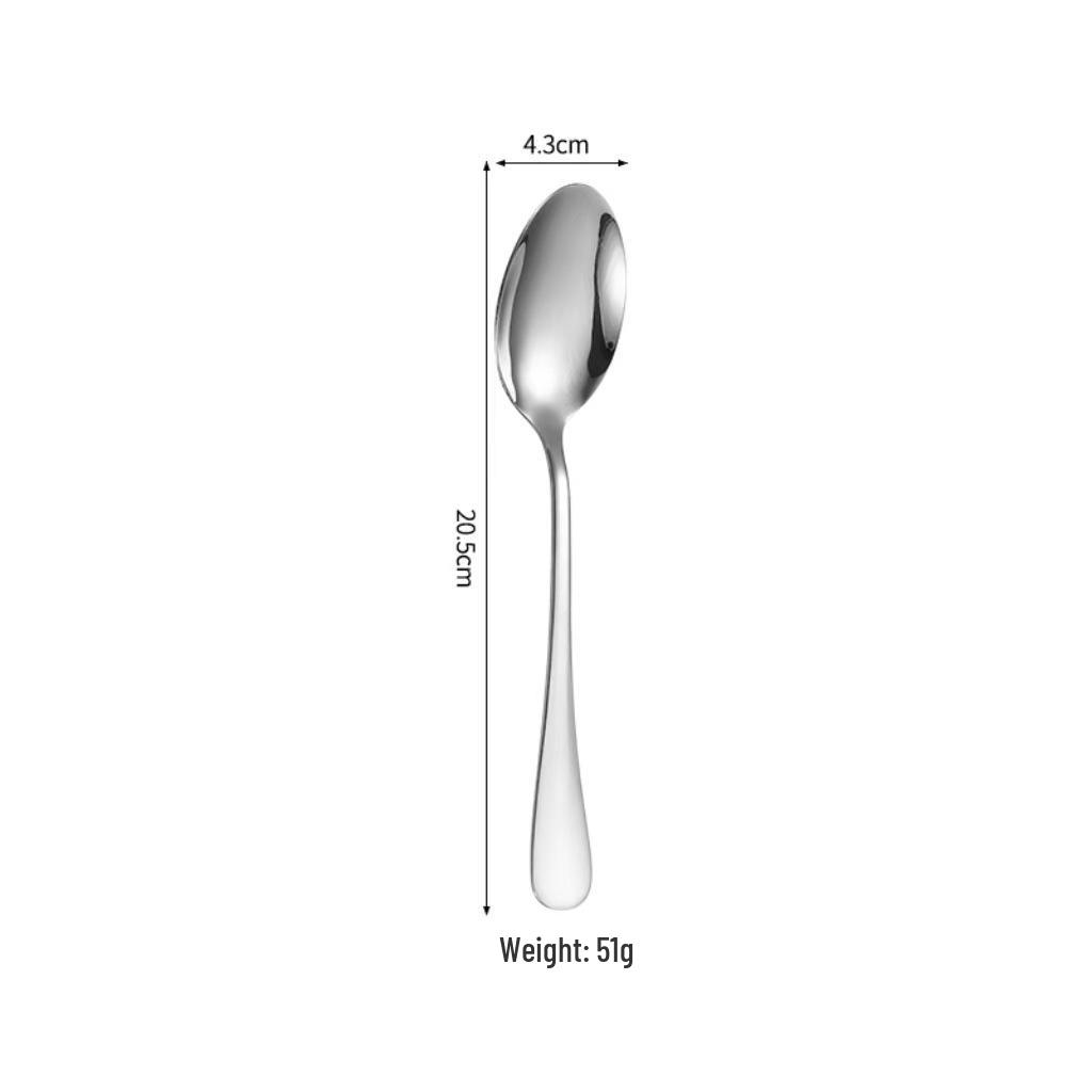 Thickened 304 Stainless Steel Cutlery Set: Steak Knife, Fork, Dessert Spoon, Pointed Spoon, Round Spoon