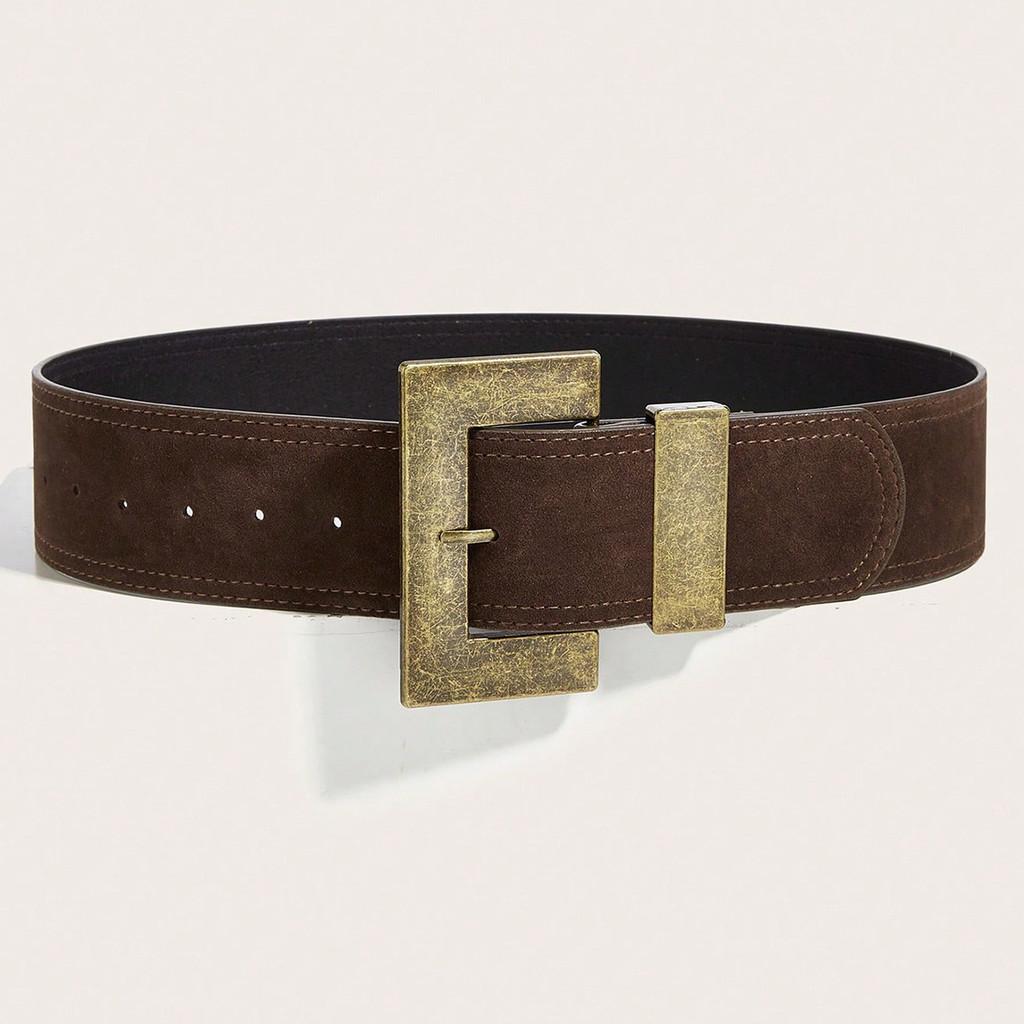 Style Rivet Leather Belt With Alloy Pin Buckle For Casual Outfits And Street Fashion