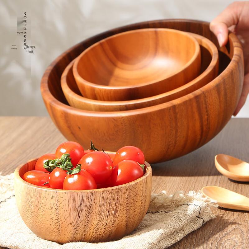 Solid Acacia Wood Bowl