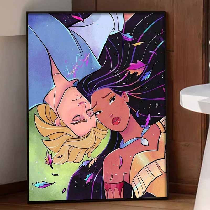 Disney Diamond Painting 5D DIY Pocahontas John Smith Diamond Painting Set Suitable for Adults/Beginners Creative Gift Home Decoration