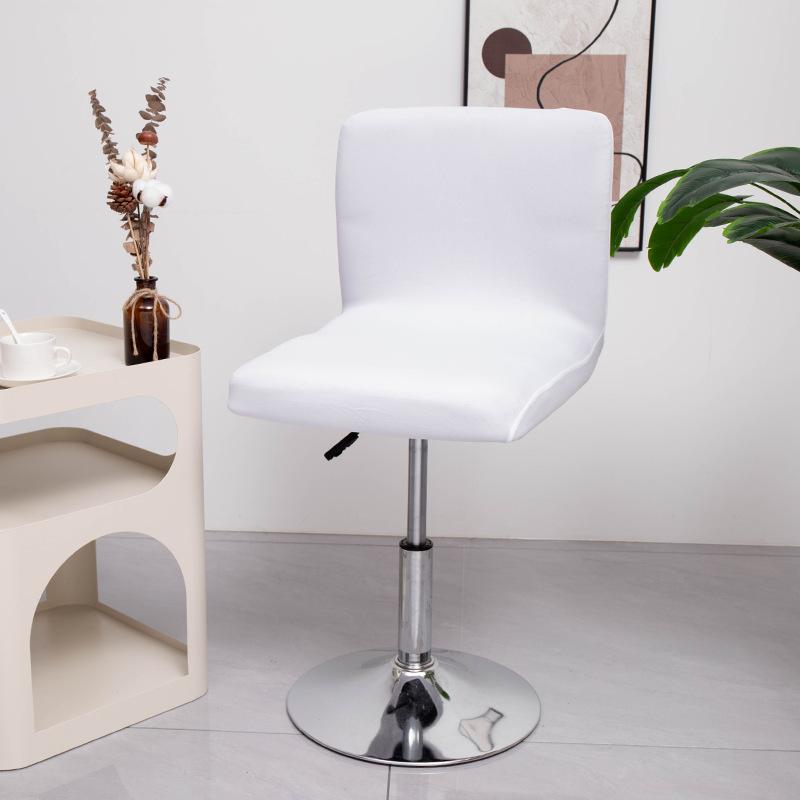 

2PC Elastic Milk Silk Chair Slipcovers Solid Color Low Back Office Stool Covers for Home Hotel Restaurant Reception Bar Counter S
