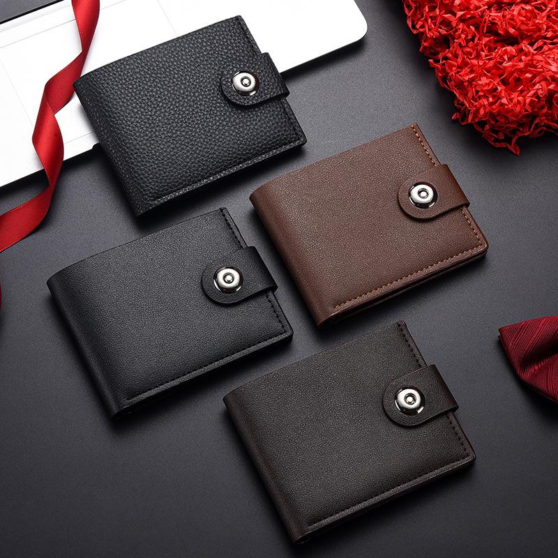 Men's Wallet Hasp Short Wallets for Men Made of Natural Leather PU Wallet Card Holder Perfect for You Magnetic Purses Small