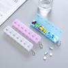 Clear Rectangular 7-Compartment Weekly Pill Box - Portable, Mini, and Moisture-Proof