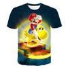2025 MINISO Summer T-shirt  Super Mario Bros T-shirt Kids Harajuku Fashion Casual T-Shirt Boy Girls Polyester Boys Girls Short Sleeve