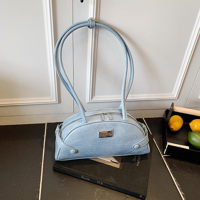 Fashion Niche Bag Women's New Summer Casual Shoulder Armpit Bag Commuter Crocodile Pattern Pillow Bag