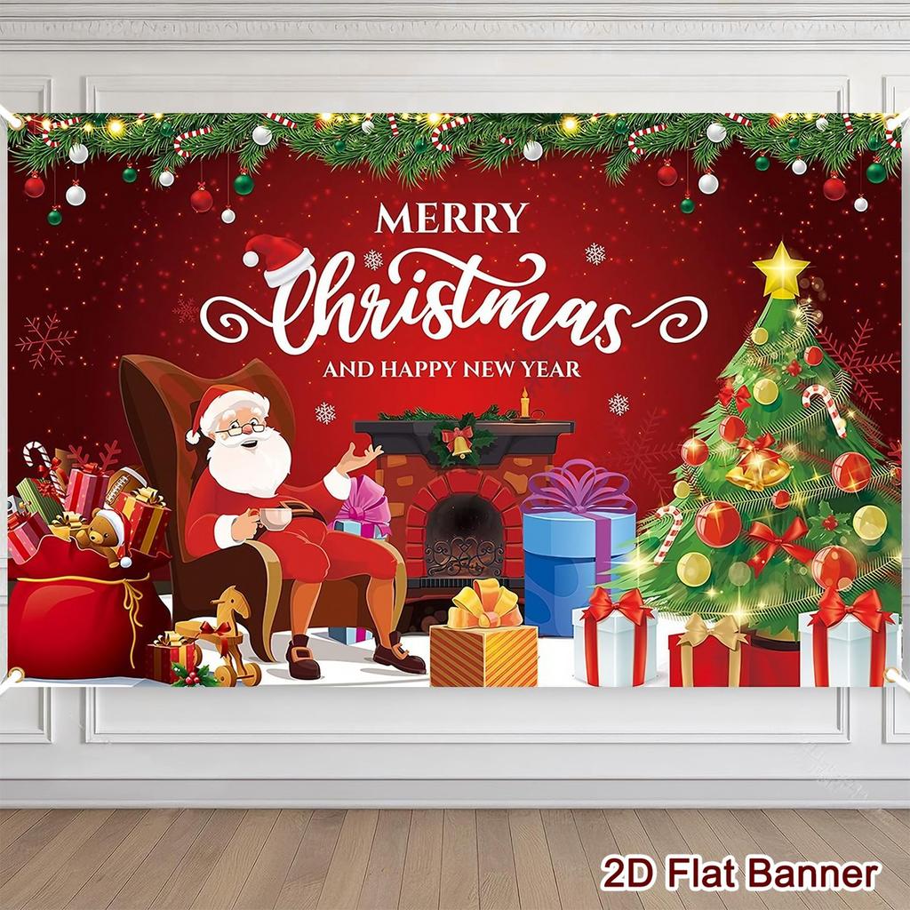 Merry Christmas Background 150*100cm Polyester Backdrop for Home & Outdoor Holiday Decor 2026 Christmas Celebrations Xma
