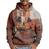 Halloween Print Men's Loose Hooded Sweatshirt