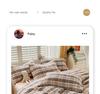 Muji Japanese Washed Cotton Flannel Plaid Bedding Set - 4 Pieces, Good Quality, Student Dormitory Style