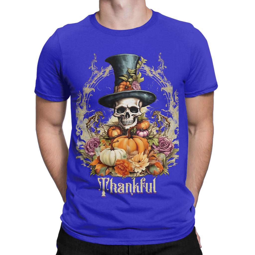 Goth Creepy Skeleton Thankful Funny 100 Cotton Tshirt Halloween Tees Tops For Unisex
