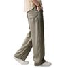 High-end Retro Old Money Wind Tencel Linen Drape Casual Pants Men's Summer Thin Pleated Loose Straight Trousers