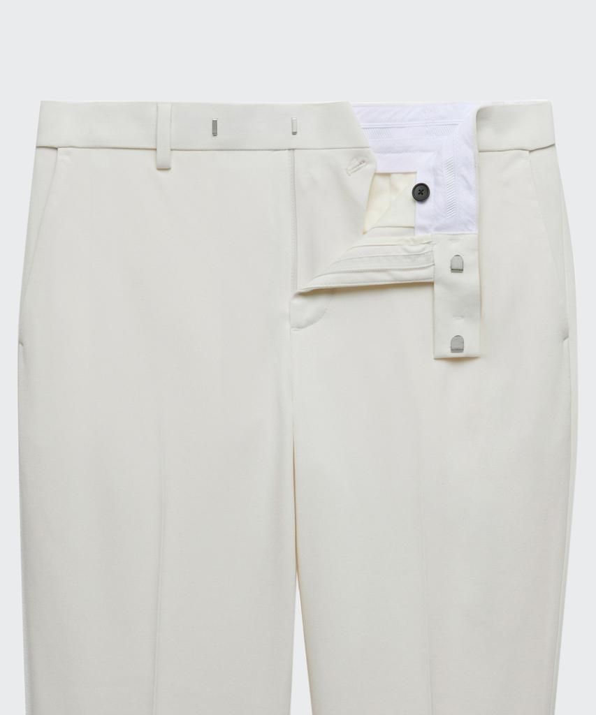 MUSINSA STANDARD Tapered Hidden Banding Crop Slacks [Cream]