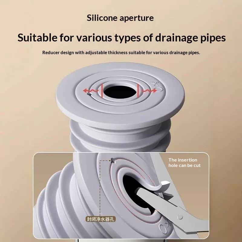 Silicone Bathroom Sewer Seal Ring Kitchen Sink Sewer Pipe Plug Washing Machine Anti-Odor Leakage Floor Drain Seal Connector Plug