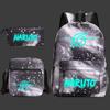 Large Capacity Schoolbag with Shoulder Strap; Student Three-piece Pencil Case Set