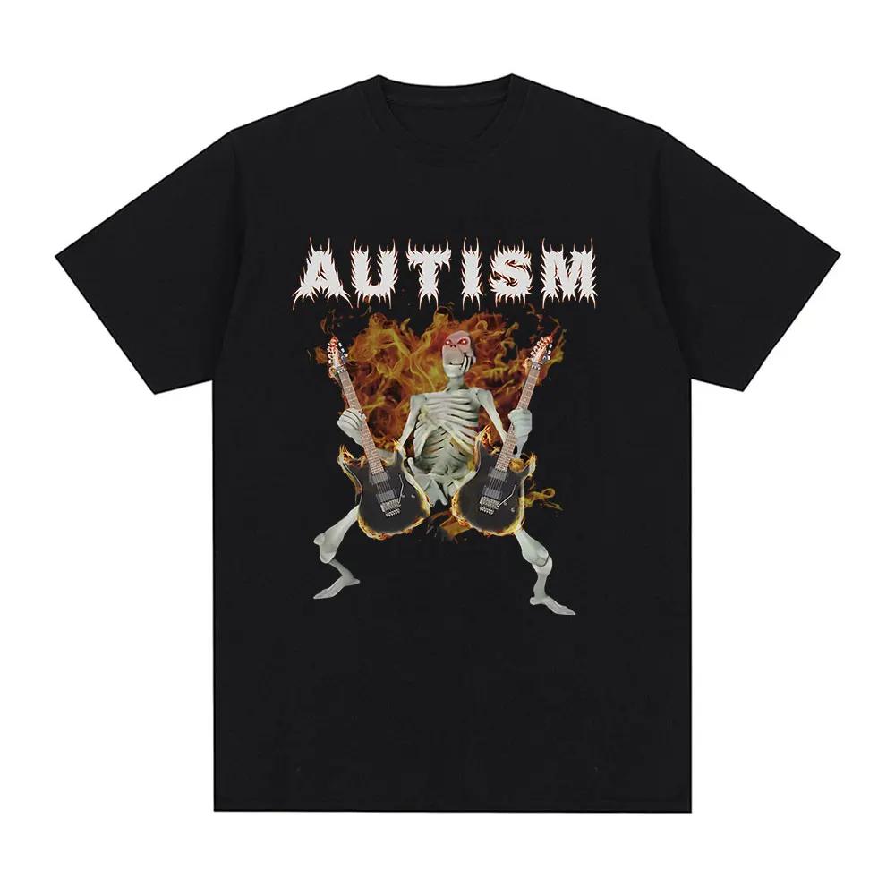 

Autism Skeleton Men Women TShirt T Shirts for Man Pack White T Shirt Men 100 Cotton Luxury Brand Funny T Shirts Man TShirt 4XL