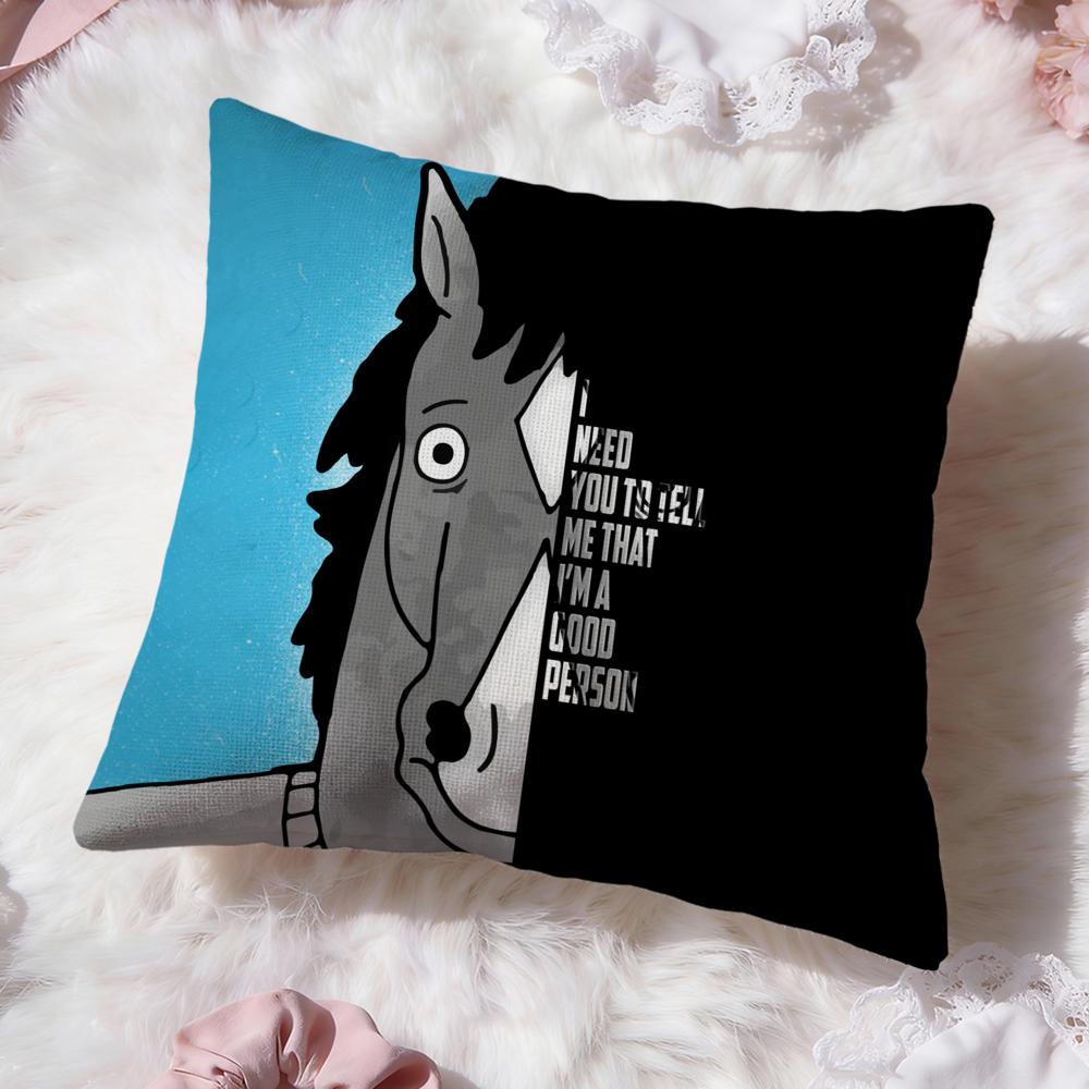 B-BoJack Horseman Cushion Cover Premium Comfort Reversible Pillow Cove -Two in One Design for Any Room & Car Interior