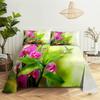 Green Plants Queen Sheet Set Girl, Lady's Room Leaf Bedding Set Bed Sheets And Pillowcases Bedding Flat Sheet Bed Sheet Set