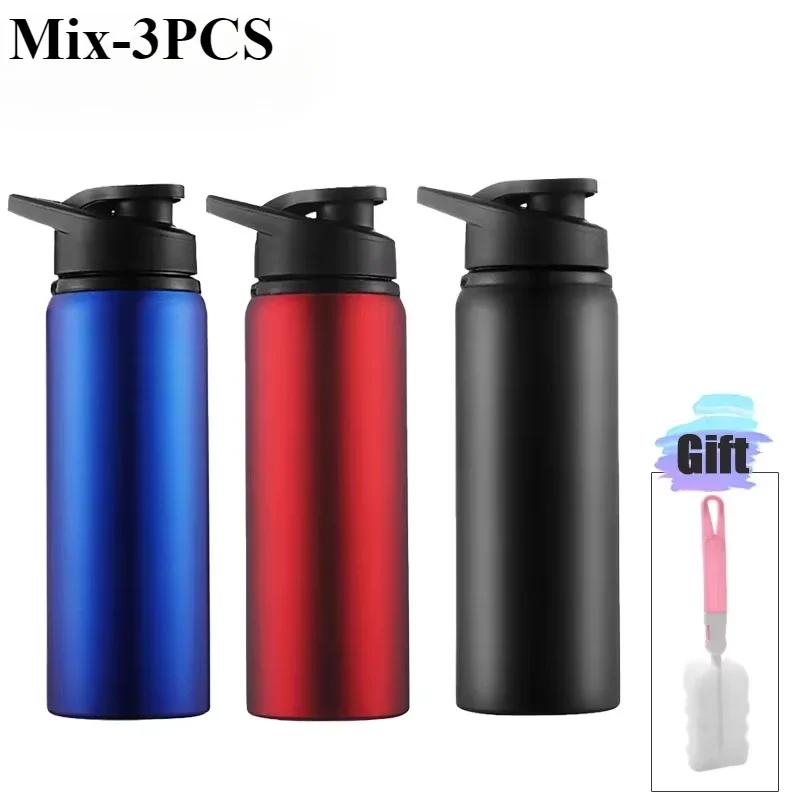 1-3PCS Stylish Portable Stainless Steel Sports Water Bottle Leisure Bike Riding Drinking Water Bottle Outdoor Sport Travel Cup