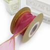 10yards Organza Ribbon Golden Wave Wired Ribbon Gift Bouquet Packaging,Handicrafts,Christmas Birthday Wedding Party Decoration