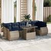 VidaXL Garden Lounge Set with Cushions 8 Pcs Grey Wicker Acacia, Outdoor Sofa Set, Garden Lounge Set 3326602