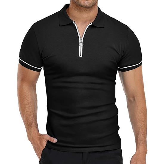 Summer Men's Polo Shirt Thin Short Sleeved T-shirt Men's Lapel Solid Color Slim Fit T-shirt Top