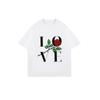Black Oversized T Shirt Love Rose Print Graphic Tee For Casual Wear And Romantic Outfits